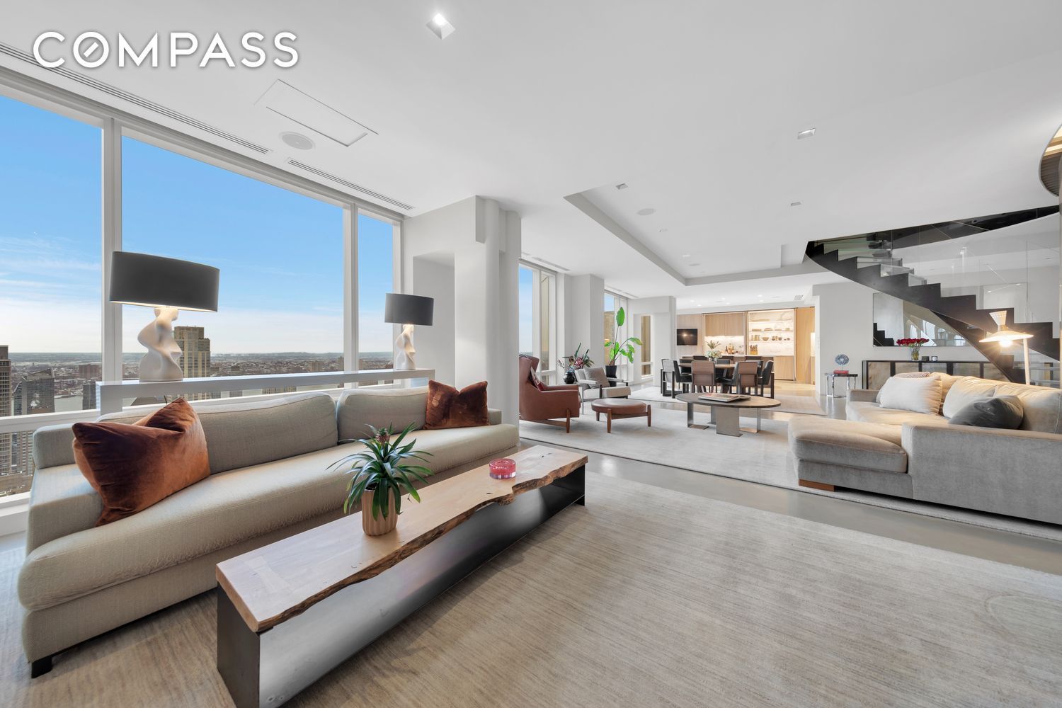 Dining room, Interior, Living room, Pendant Lights, Recessed Lighting