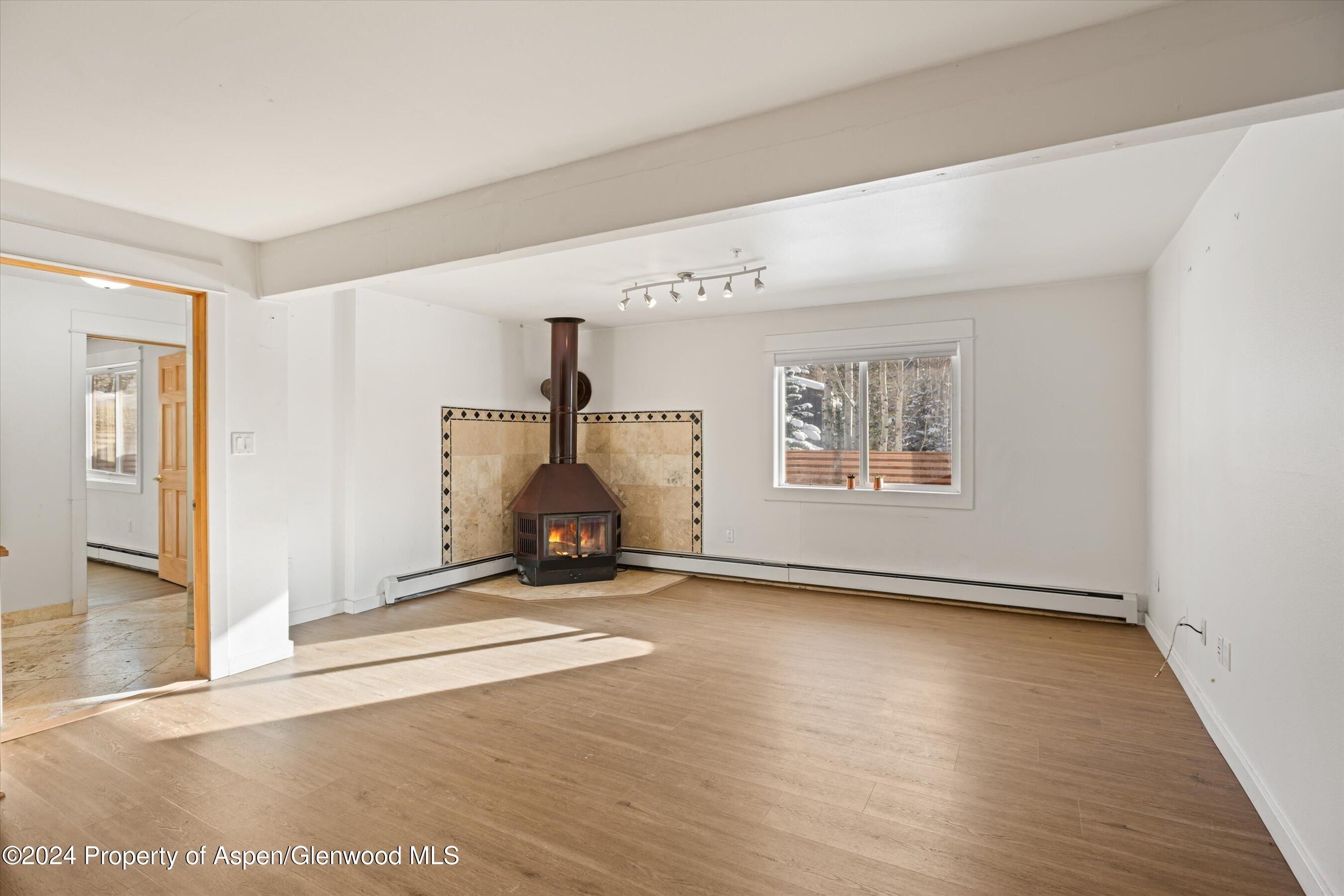 Empty room, Fireplace, Interior, Wood Texture Flooring
