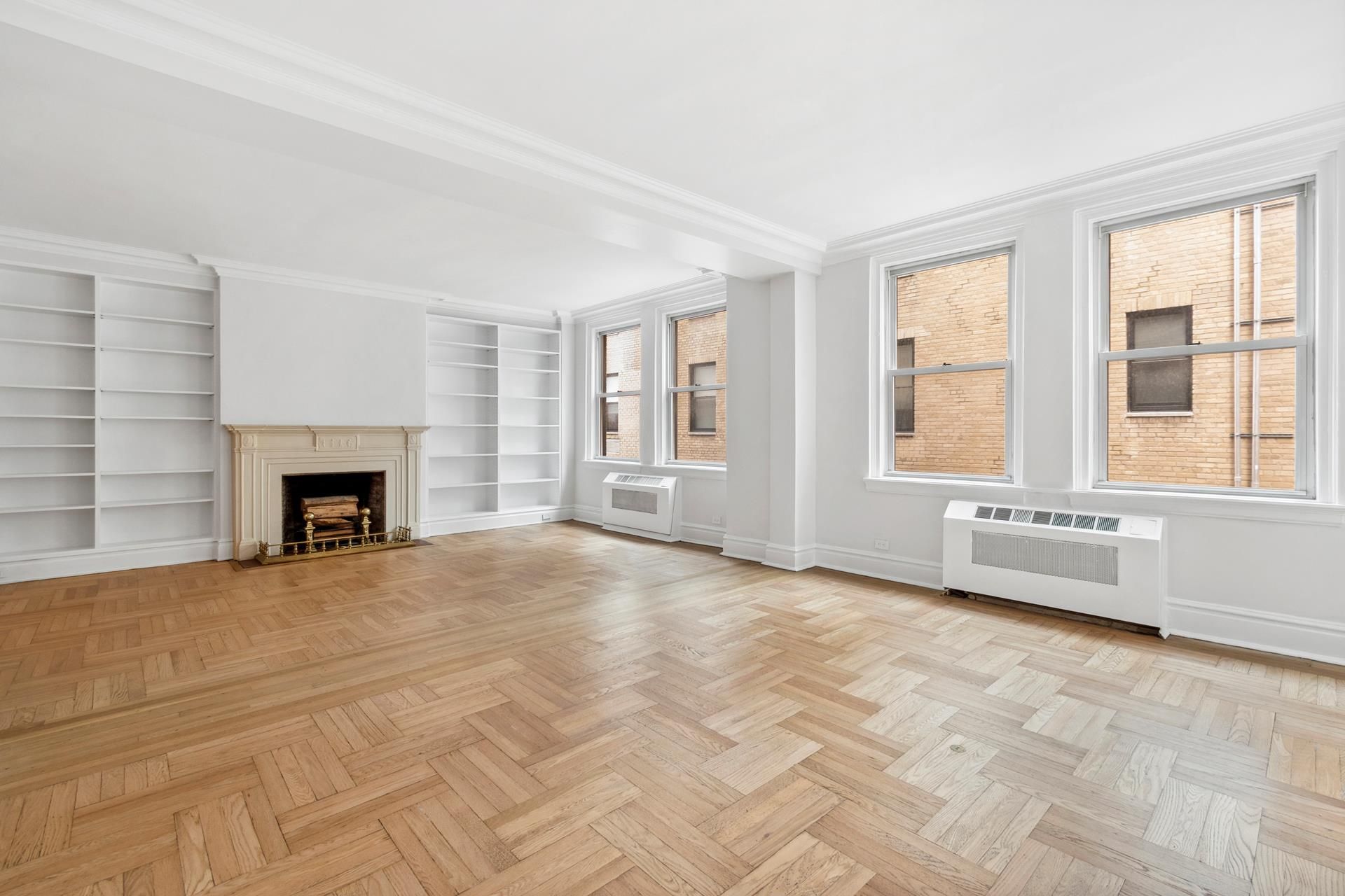 Empty room, Fireplace, Interior, Wood Texture Flooring
