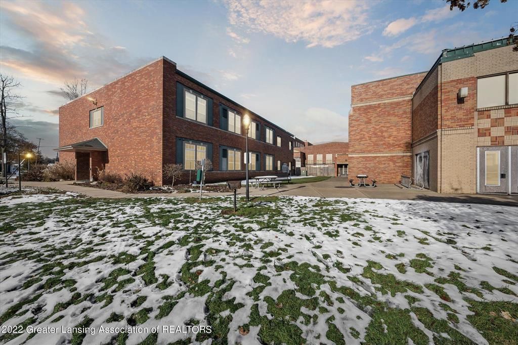Backyard, Exterior, Facade, Brick Facade, Condo Building