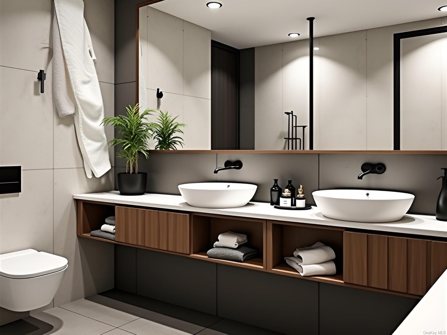 Bathroom, Dual Sink Vanities, Interior, Recessed Lighting
