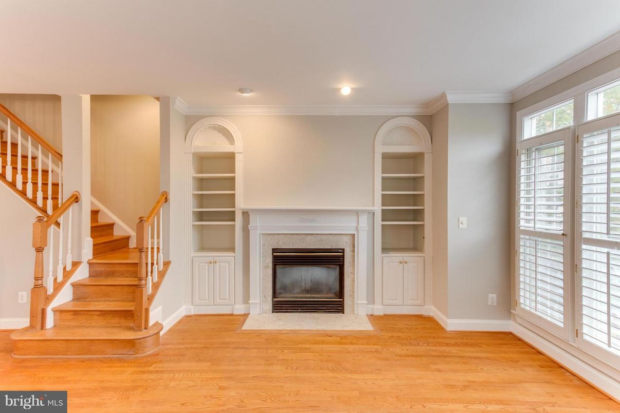 Fireplace, Interior, Recessed Lighting, Wood Texture Flooring