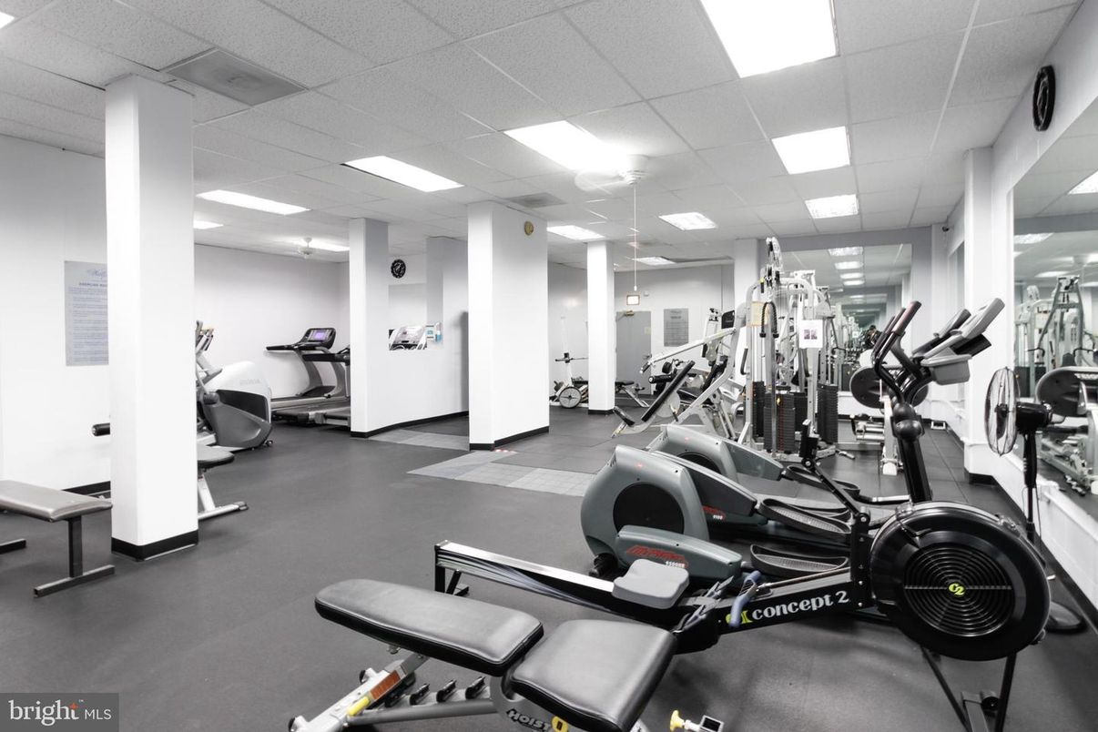 Fitness Equipment, Gym, Interior, Recessed Lighting