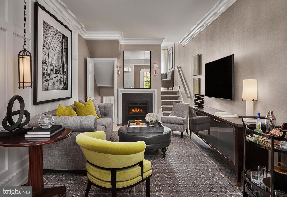 Fireplace, Interior, Living room, Pendant Lights