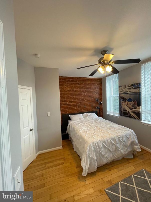 Bedroom, Interior, Stone Walls, Wood Texture Flooring