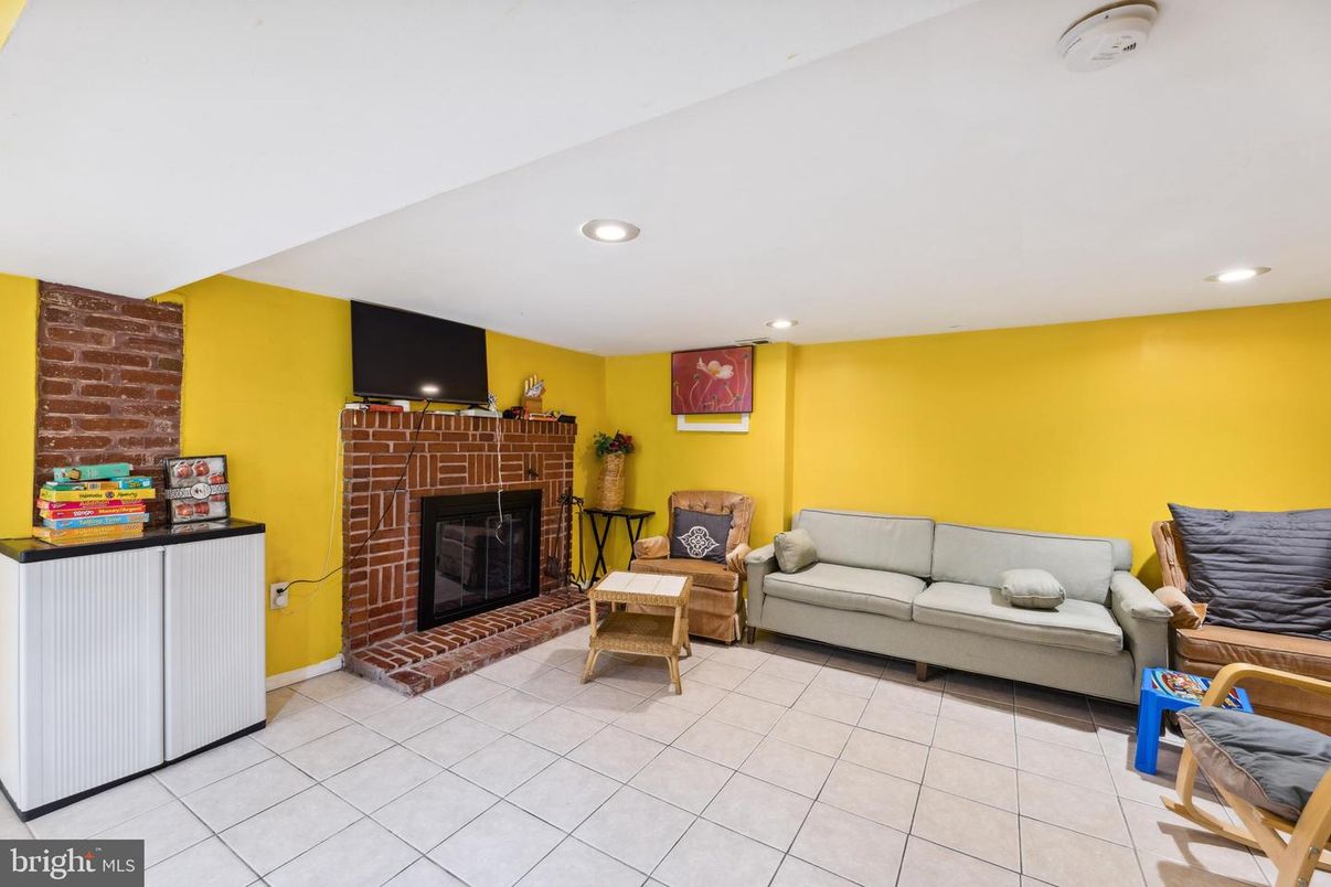 Fireplace, Interior, Living room, Recessed Lighting, Stone Walls