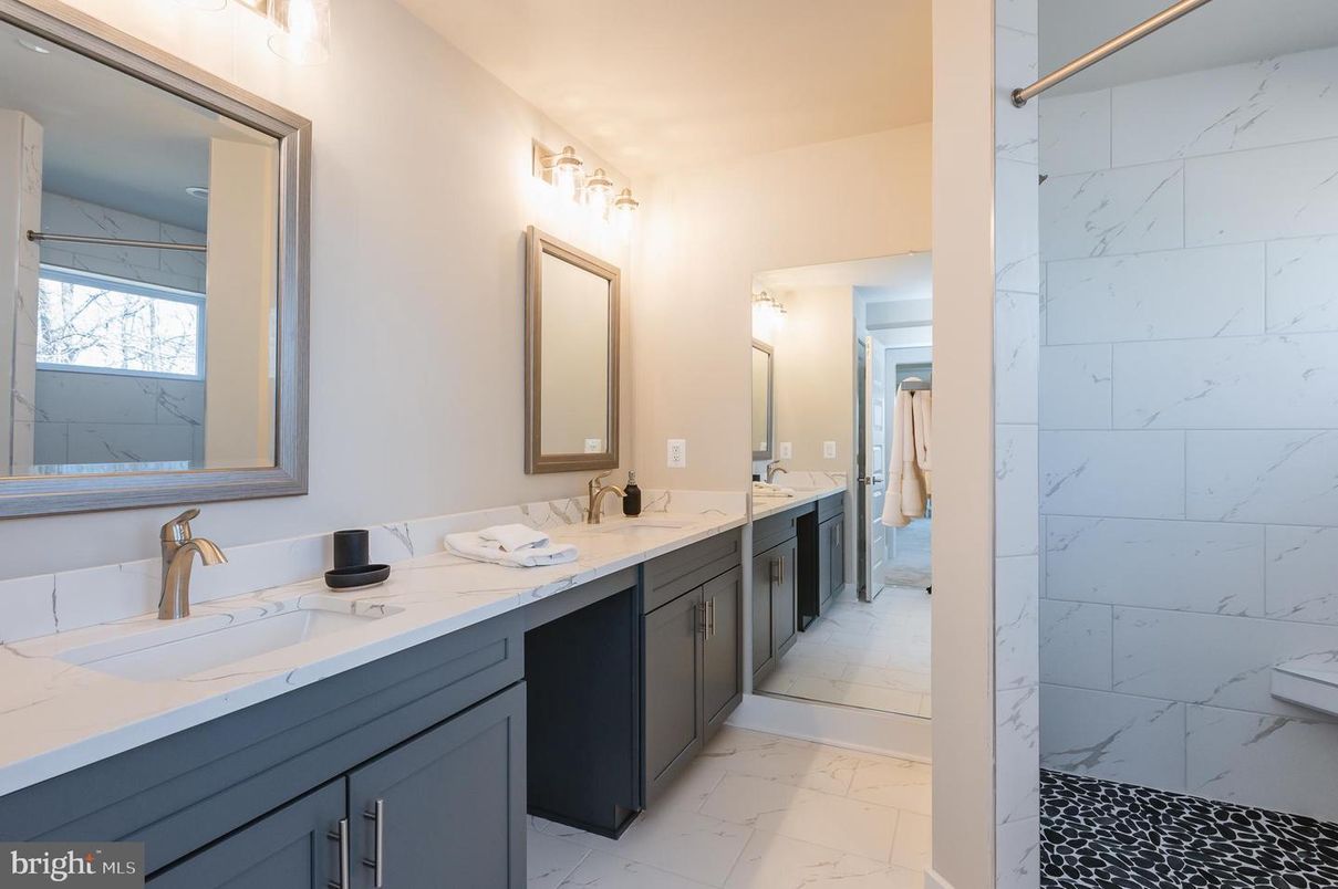 Bathroom, Dual Sink Vanities, Interior, Marble, Marble Walls
