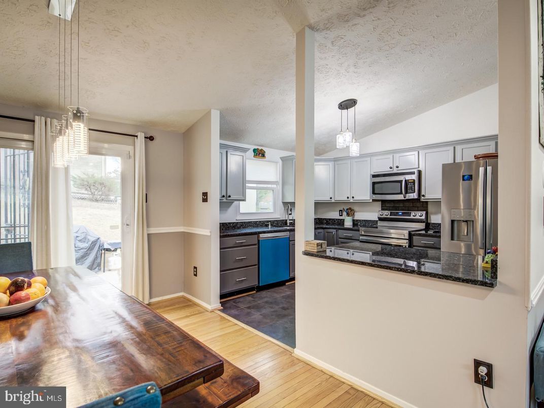 Interior, Kitchen, Pendant Lights, Stainless Steel Appliances, Wood Texture Flooring