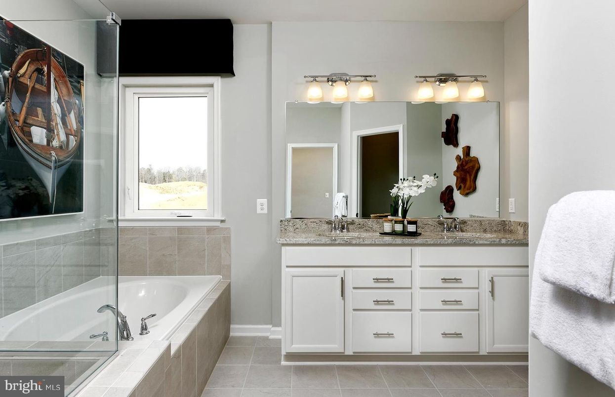 Bathroom, Dual Sink Vanities, Glass Shower, Interior