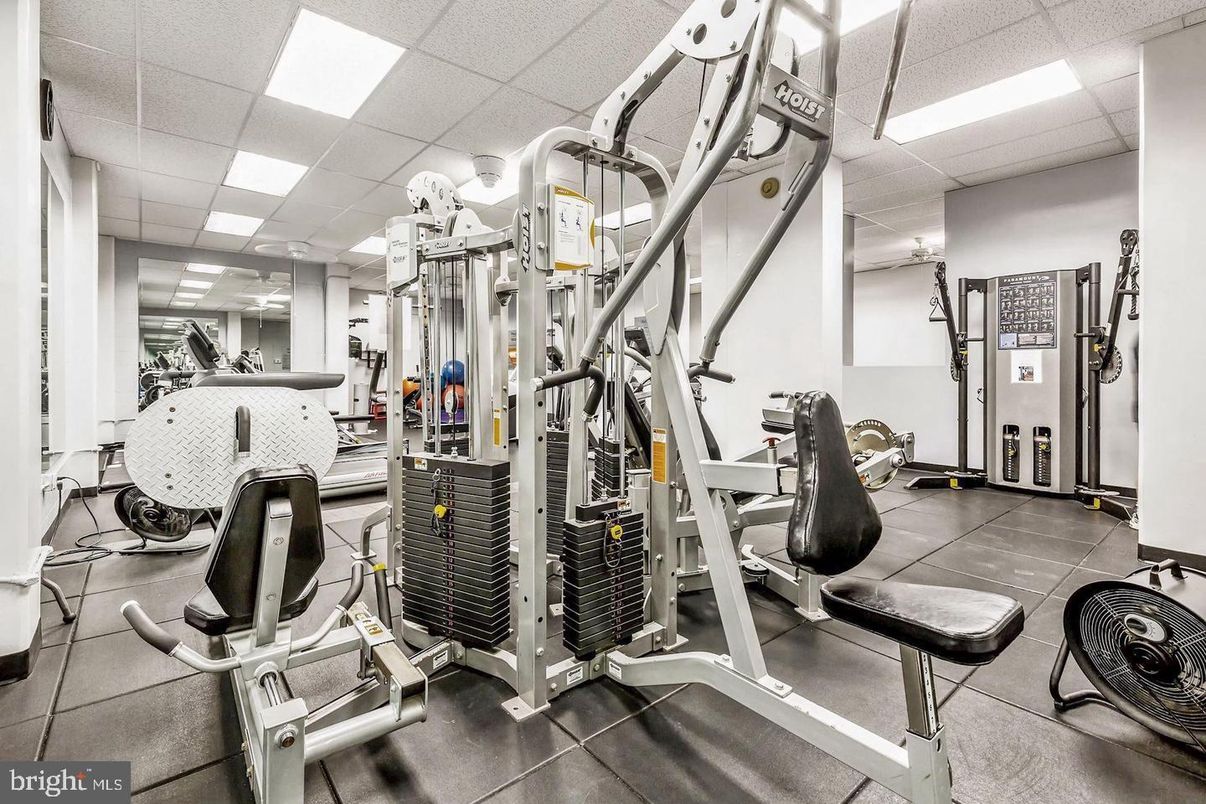 Fitness Equipment, Gym, Interior, Recessed Lighting