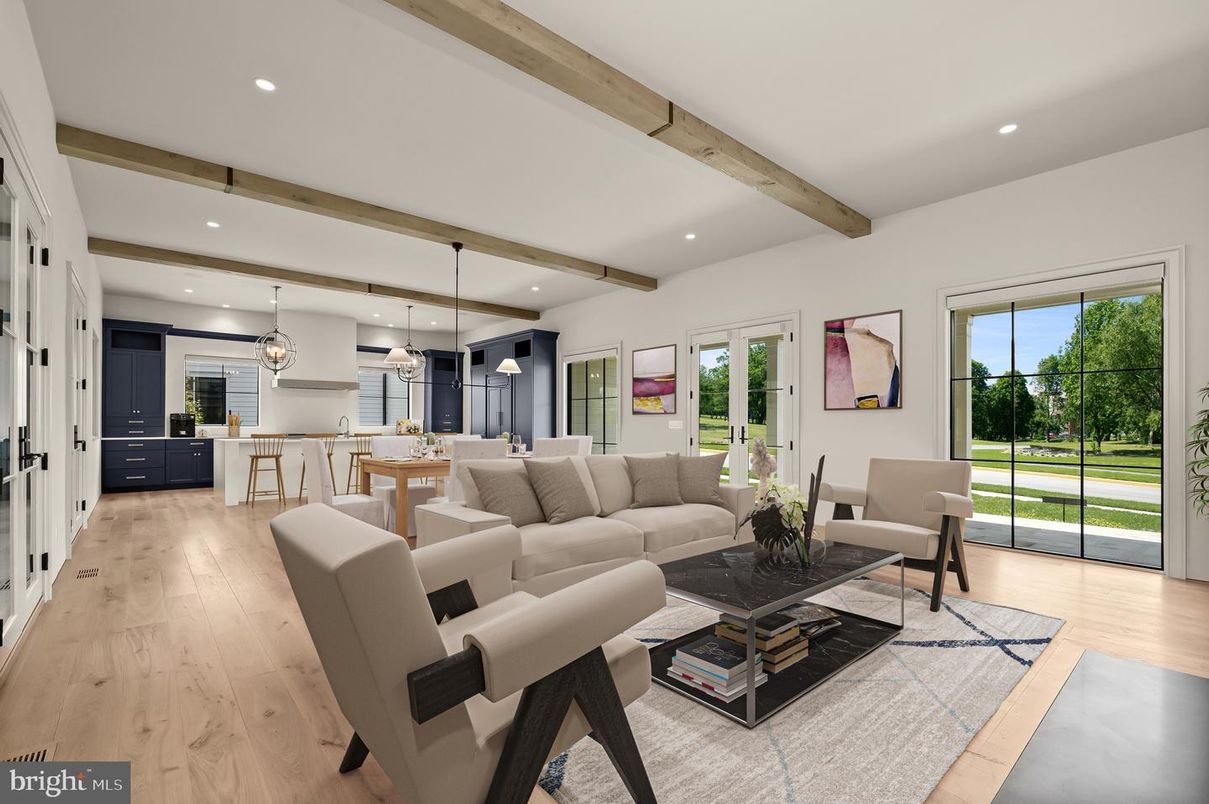 Dining room, Interior, Kitchen, Living room, Pendant Lights, Recessed Lighting, Wooden Beams, Wood Texture Flooring