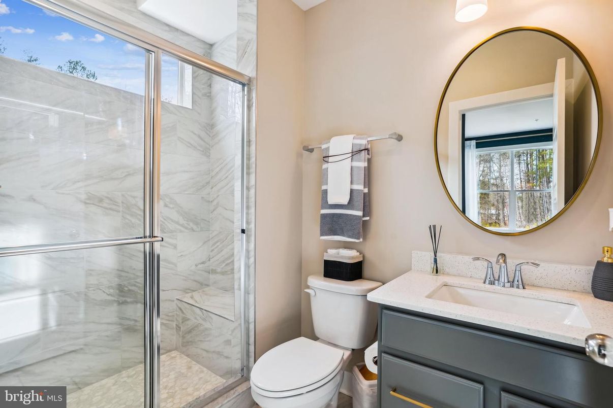 Bathroom, Glass Shower, Interior, Marble Walls