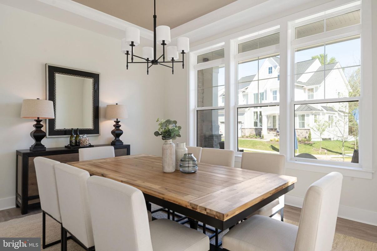 Chandelier, Dining room, Interior, Wood Texture Flooring