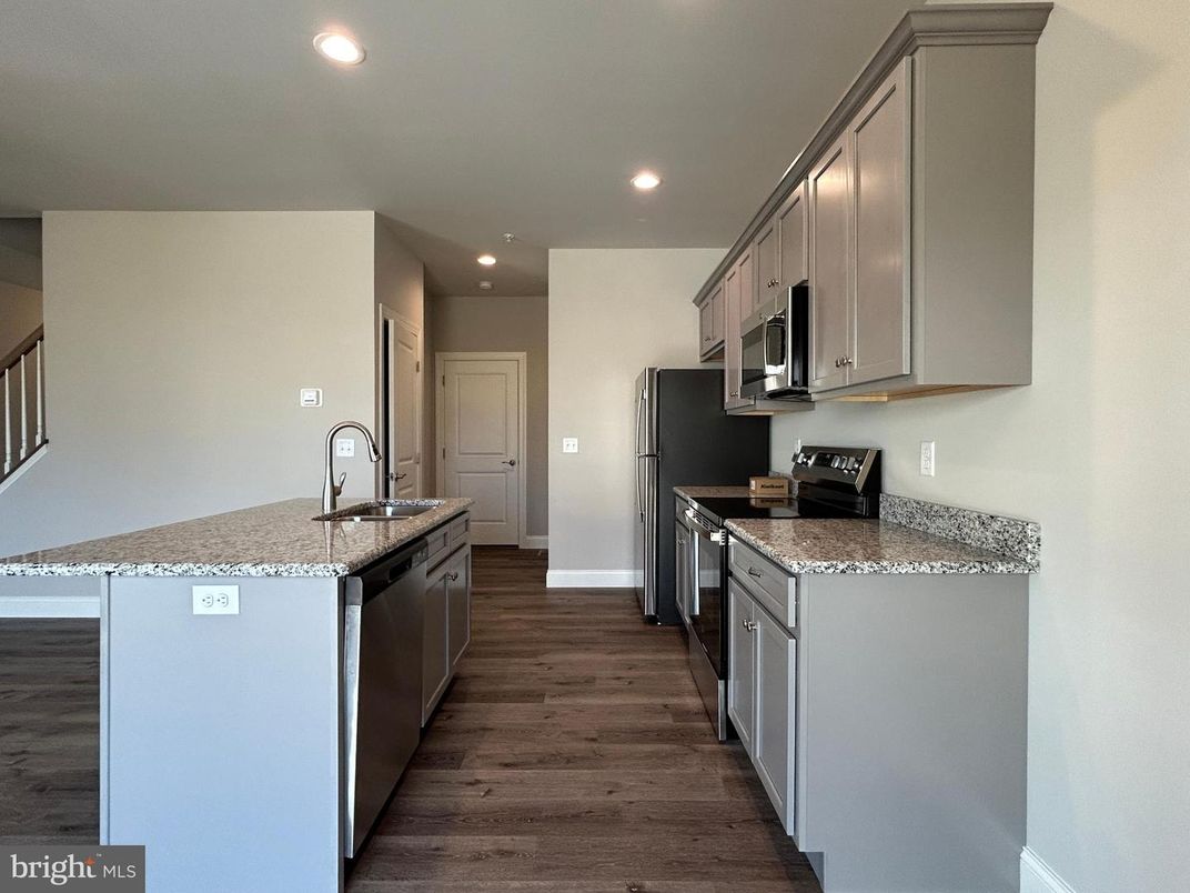 Interior, Kitchen, Recessed Lighting, Wood Texture Flooring