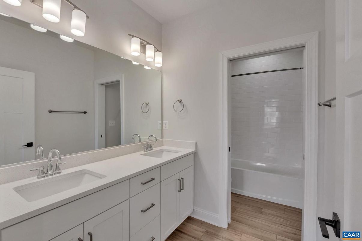 Bathroom, Dual Sink Vanities, Interior, Wood Texture Flooring
