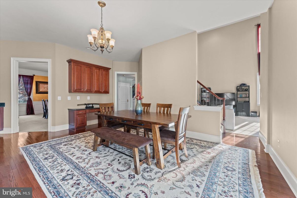 Chandelier, Dining room, Interior, Wood Texture Flooring