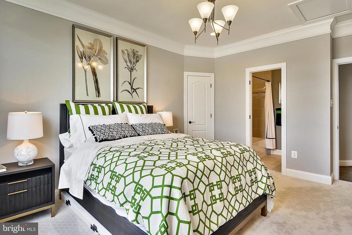 Bedroom, Chandelier, Interior