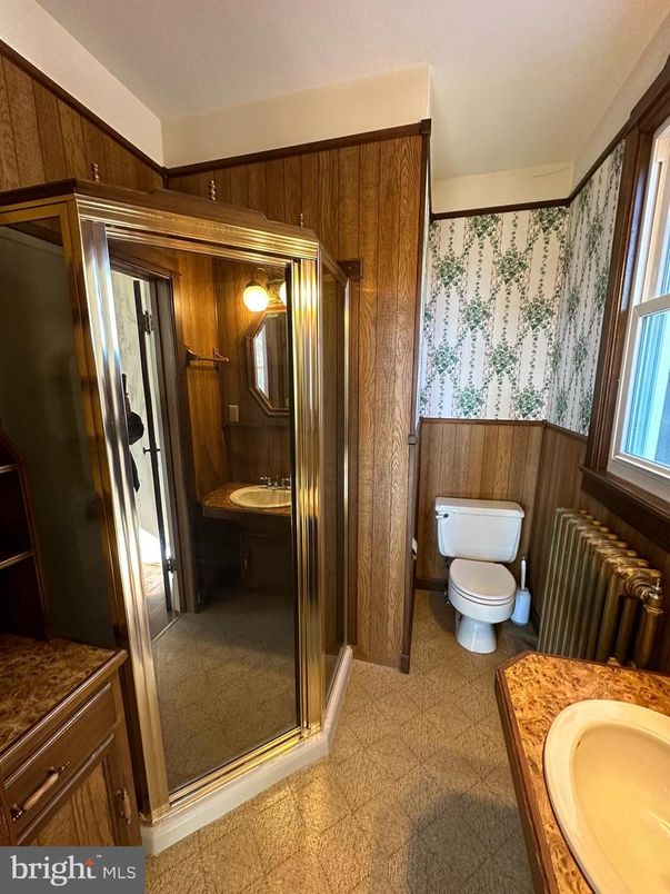 Bathroom, Glass Shower, Interior, Wooden Walls