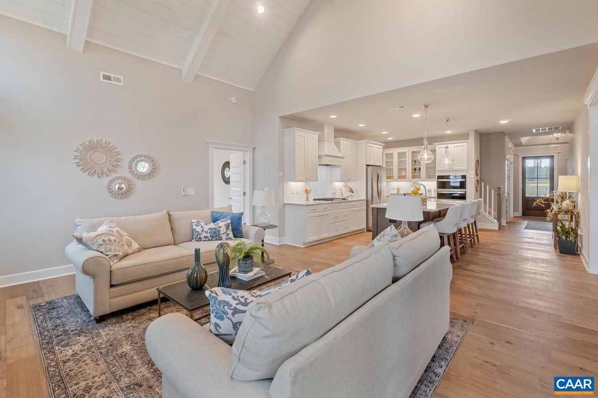 Dining room, Interior, Kitchen, Living room, Pendant Lights, Recessed Lighting, Wood Texture Flooring