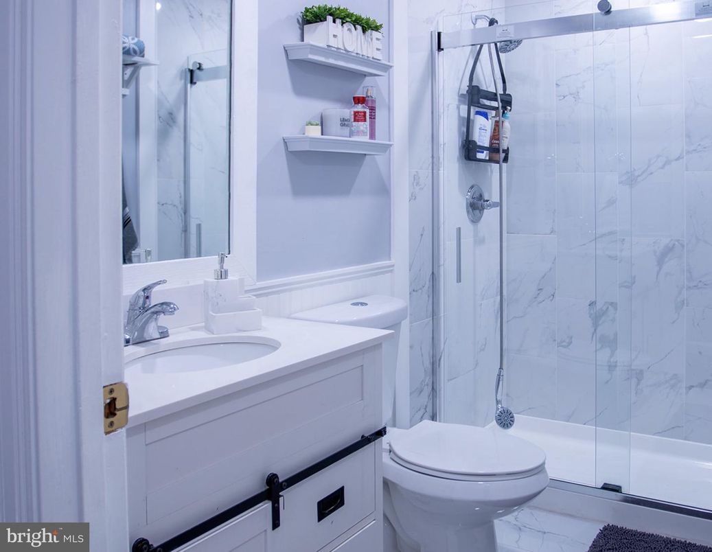Bathroom, Glass Shower, Interior, Marble Walls