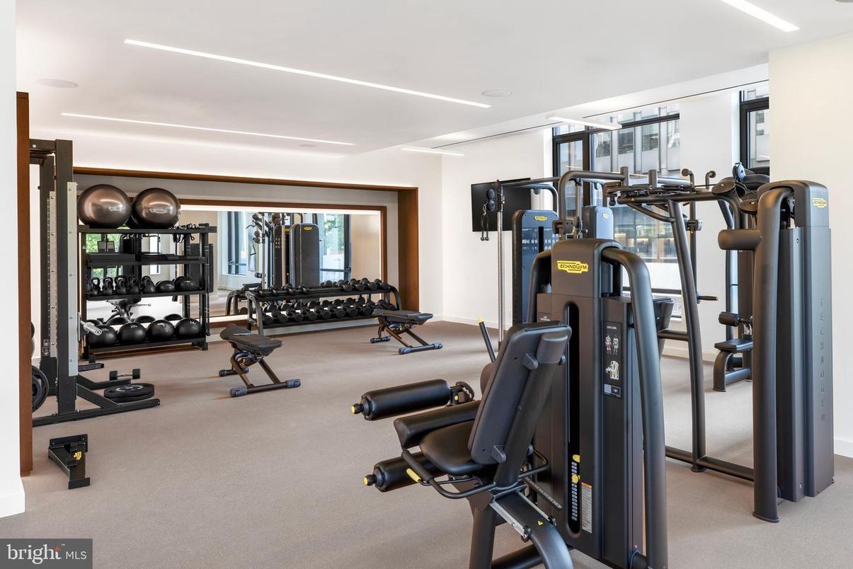 Fitness Equipment, Gym, Interior, Recessed Lighting