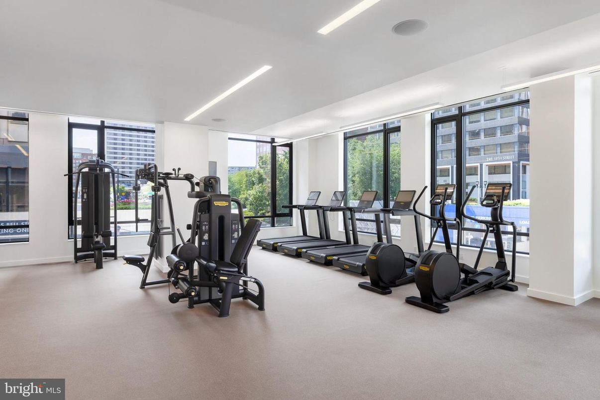 Fitness Equipment, Gym, Interior, Recessed Lighting