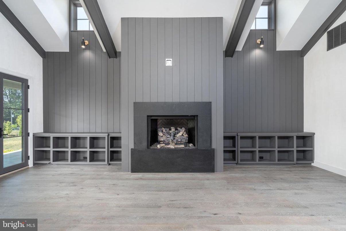 Fireplace, Interior, Wood Texture Flooring