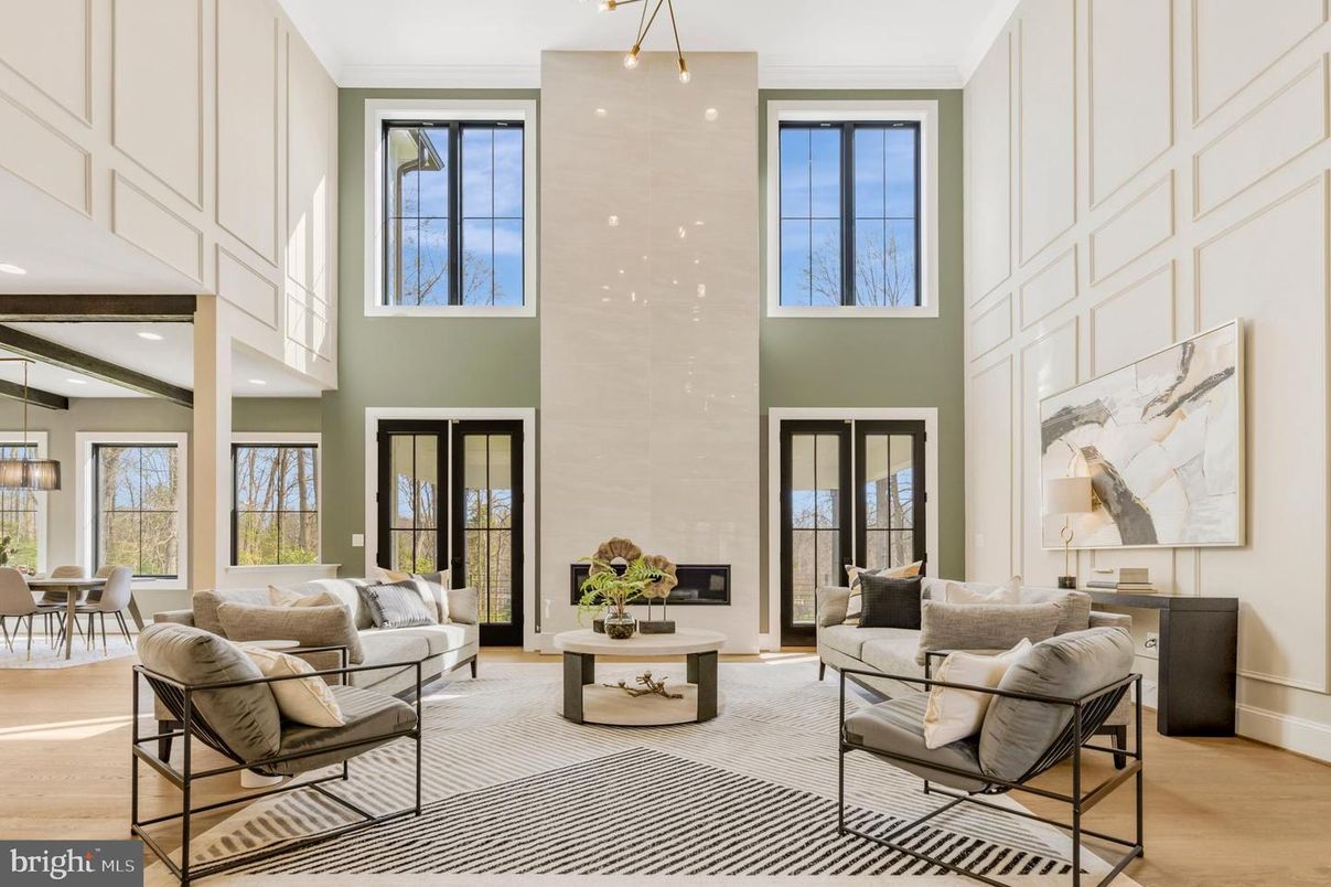 Dining room, Interior, Living room, Pendant Lights, Wood Texture Flooring