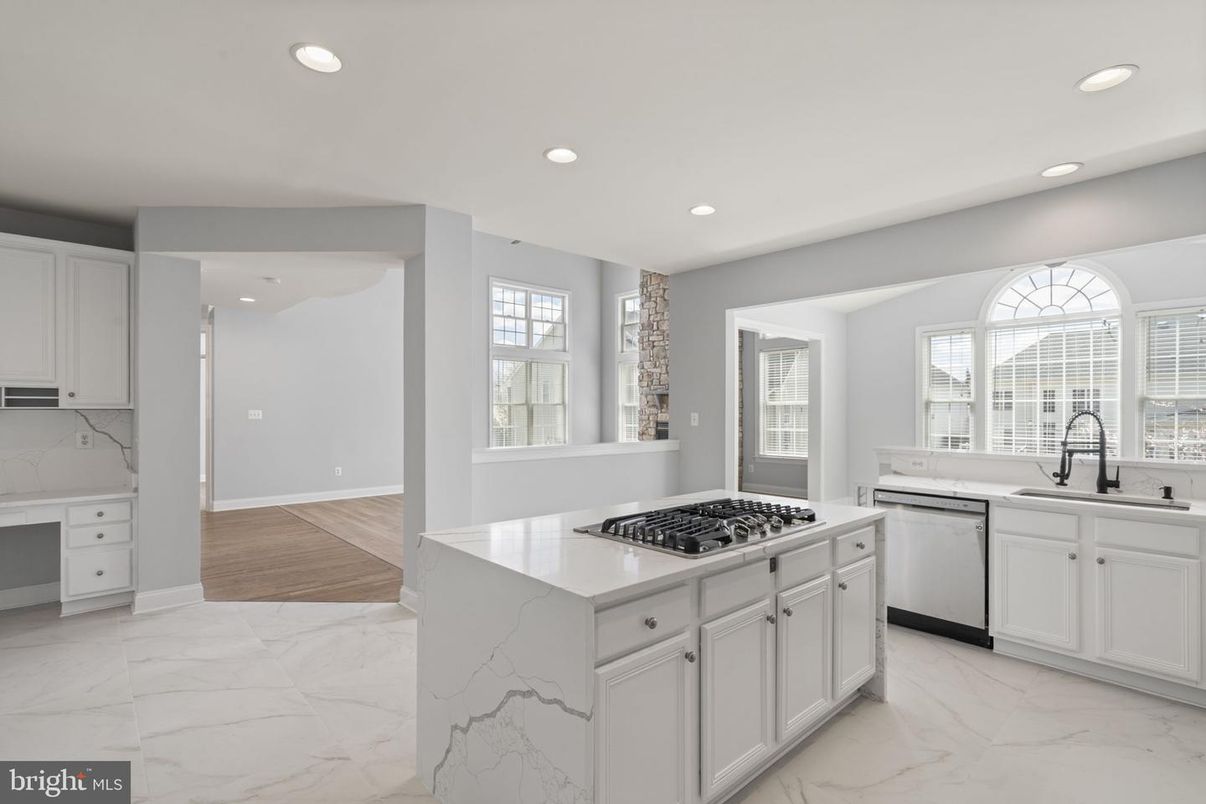 Interior, Kitchen, Marble, Recessed Lighting, Stainless Steel Appliances