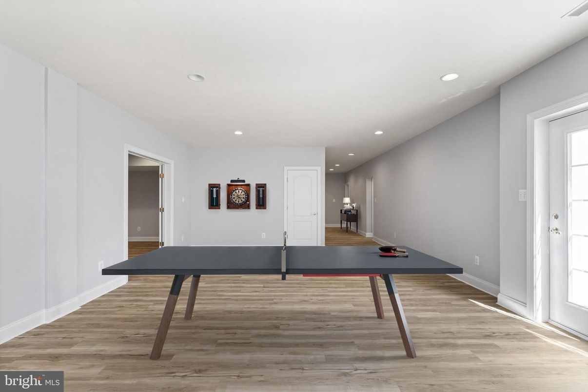 Game Room, Interior, Recessed Lighting, Wood Texture Flooring