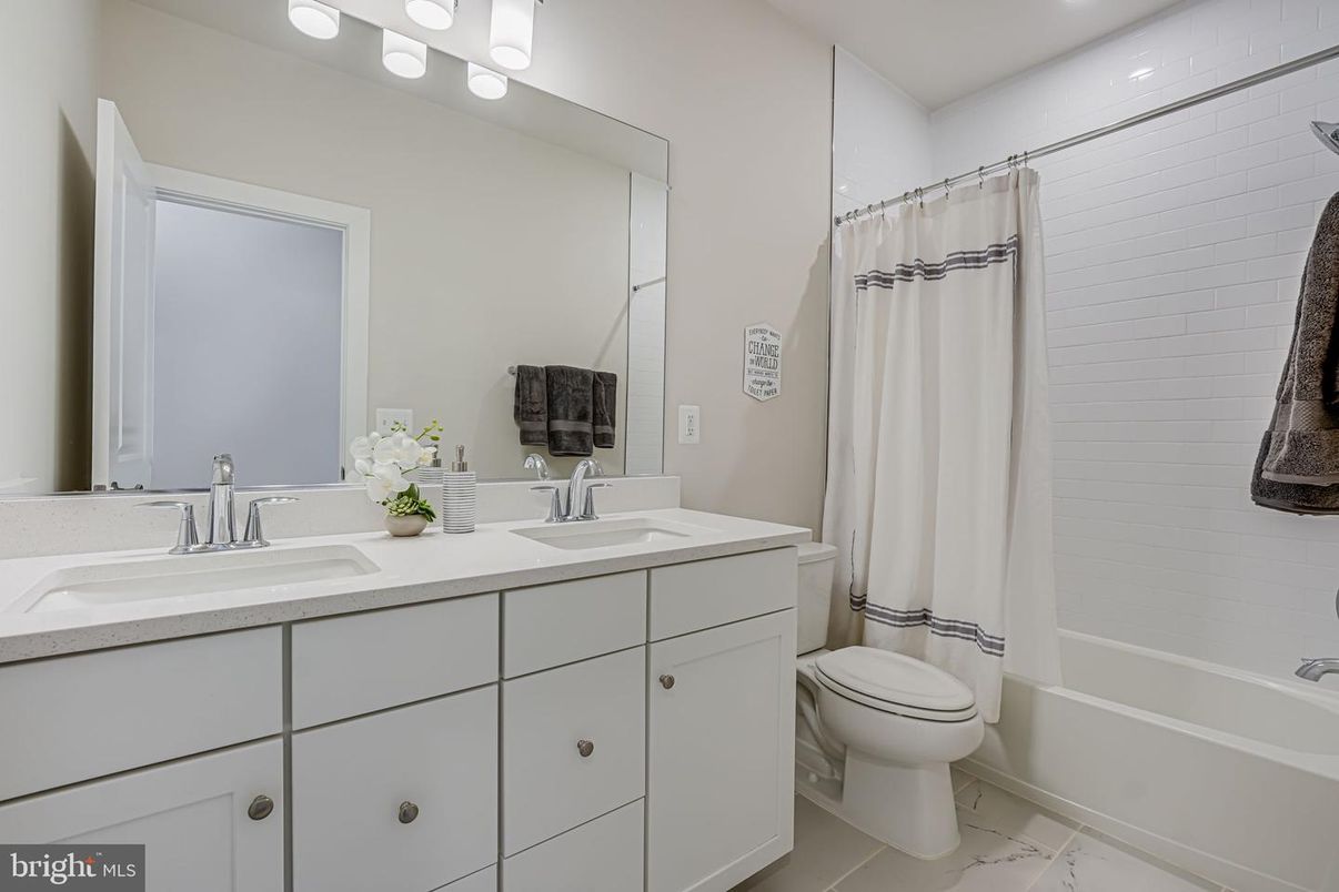 Bathroom, Dual Sink Vanities, Interior, Marble, Recessed Lighting