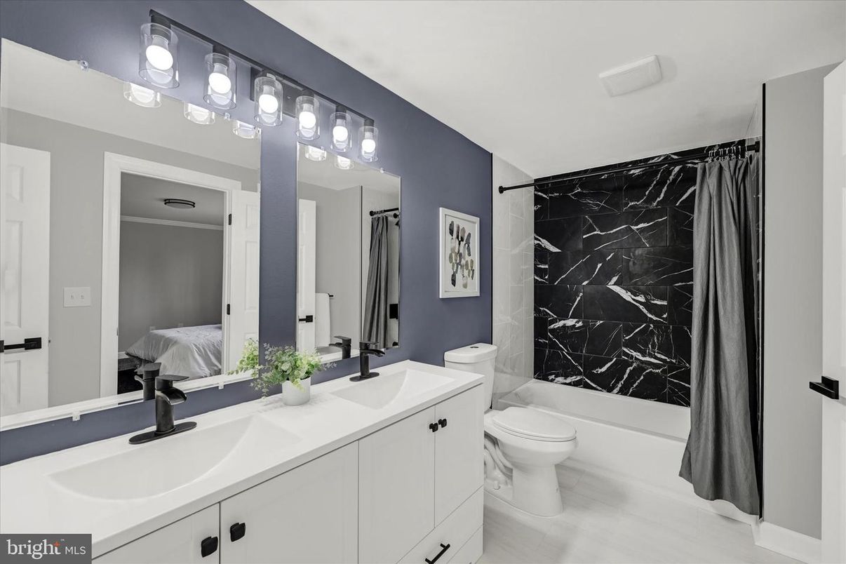 Bathroom, Dual Sink Vanities, Interior, Marble Walls