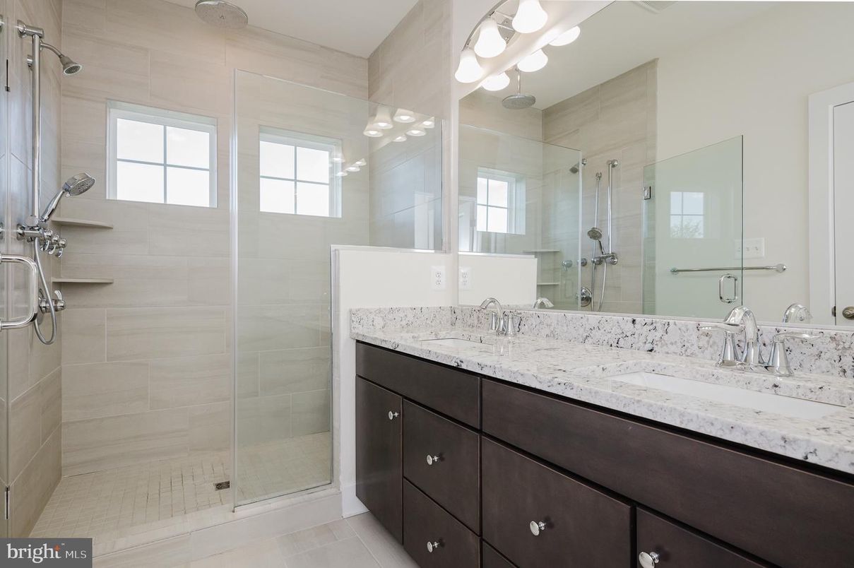 Bathroom, Dual Sink Vanities, Glass Shower, Interior