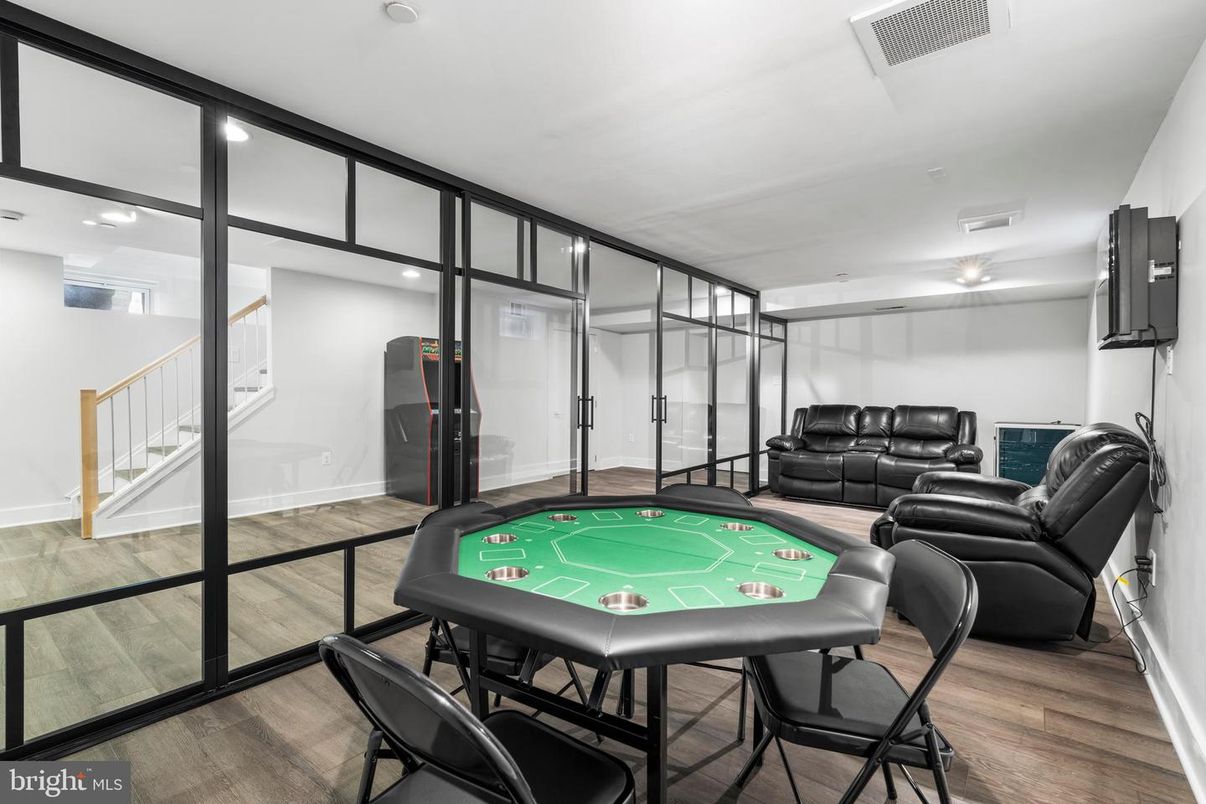 Home Theatre Room, Interior, Recessed Lighting, Wood Texture Flooring