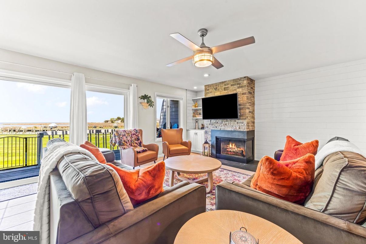 Fireplace, Interior, Living room, Stone Walls