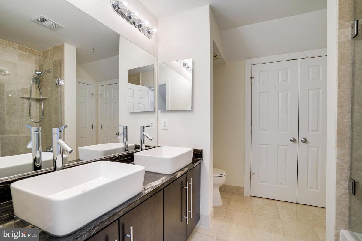 Bathroom, Dual Sink Vanities, Glass Shower, Interior