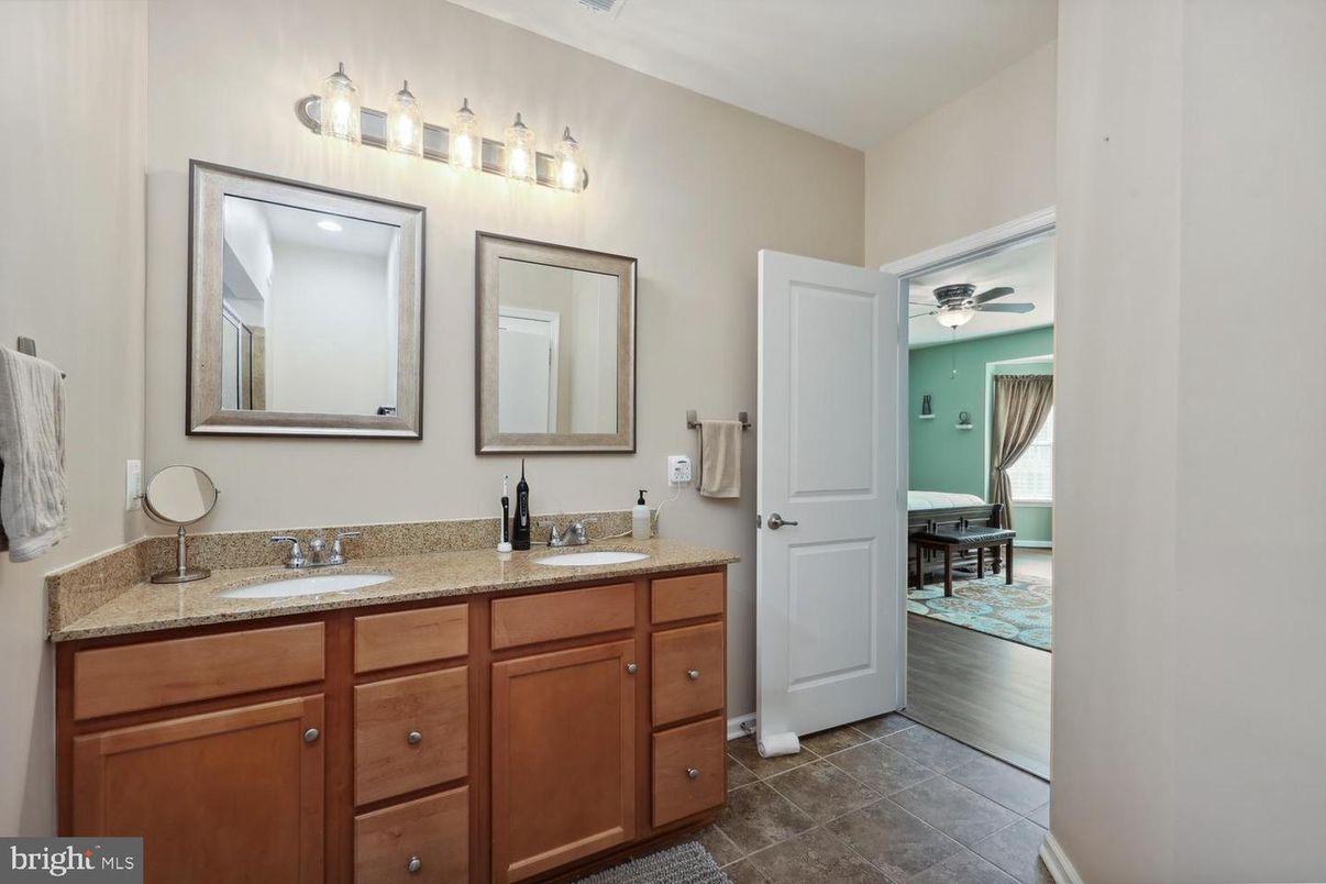 Bathroom, Dual Sink Vanities, Interior, Wood Texture Flooring