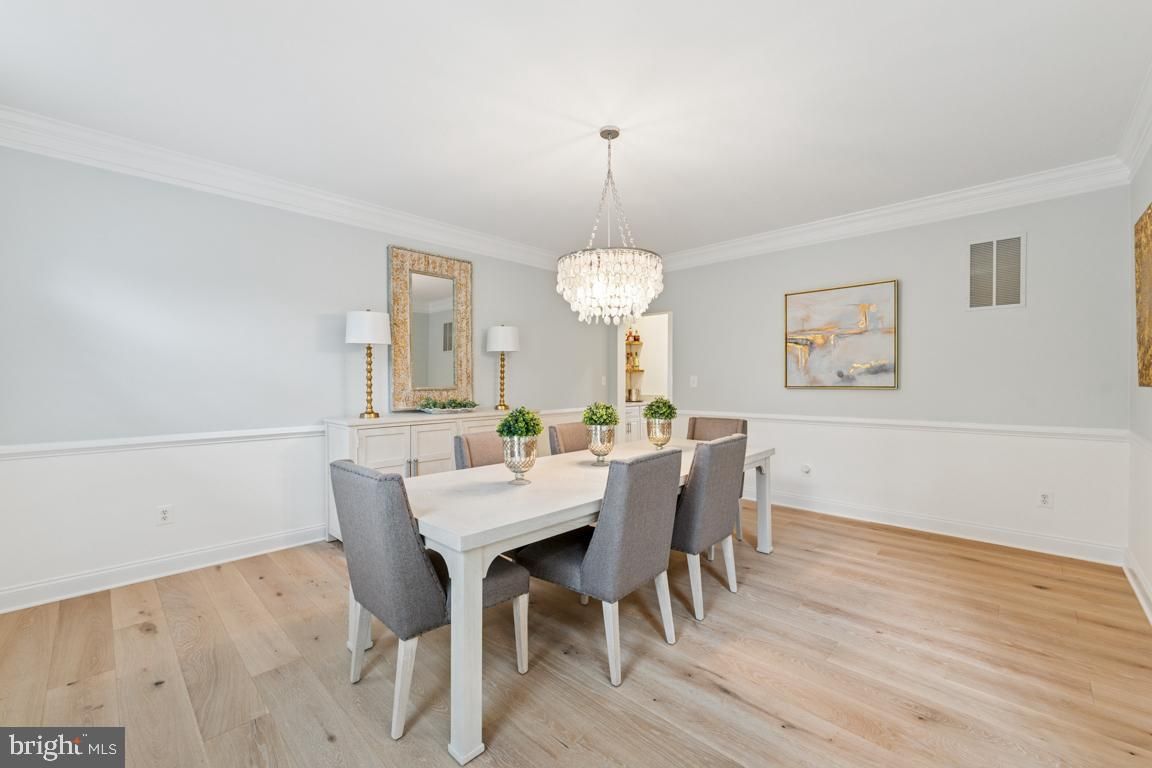 Chandelier, Dining room, Interior, Wood Texture Flooring