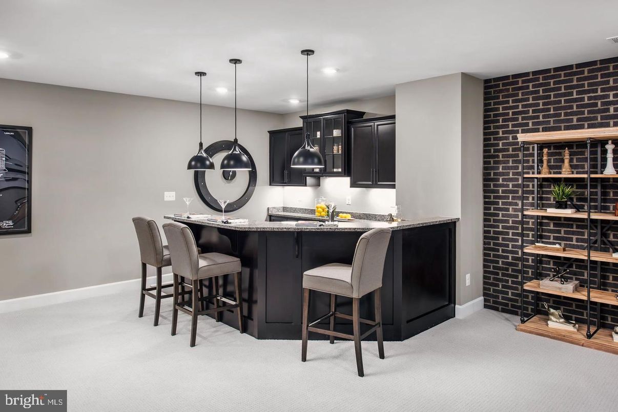 Interior, Kitchen, Pendant Lights, Recessed Lighting, Stone Walls