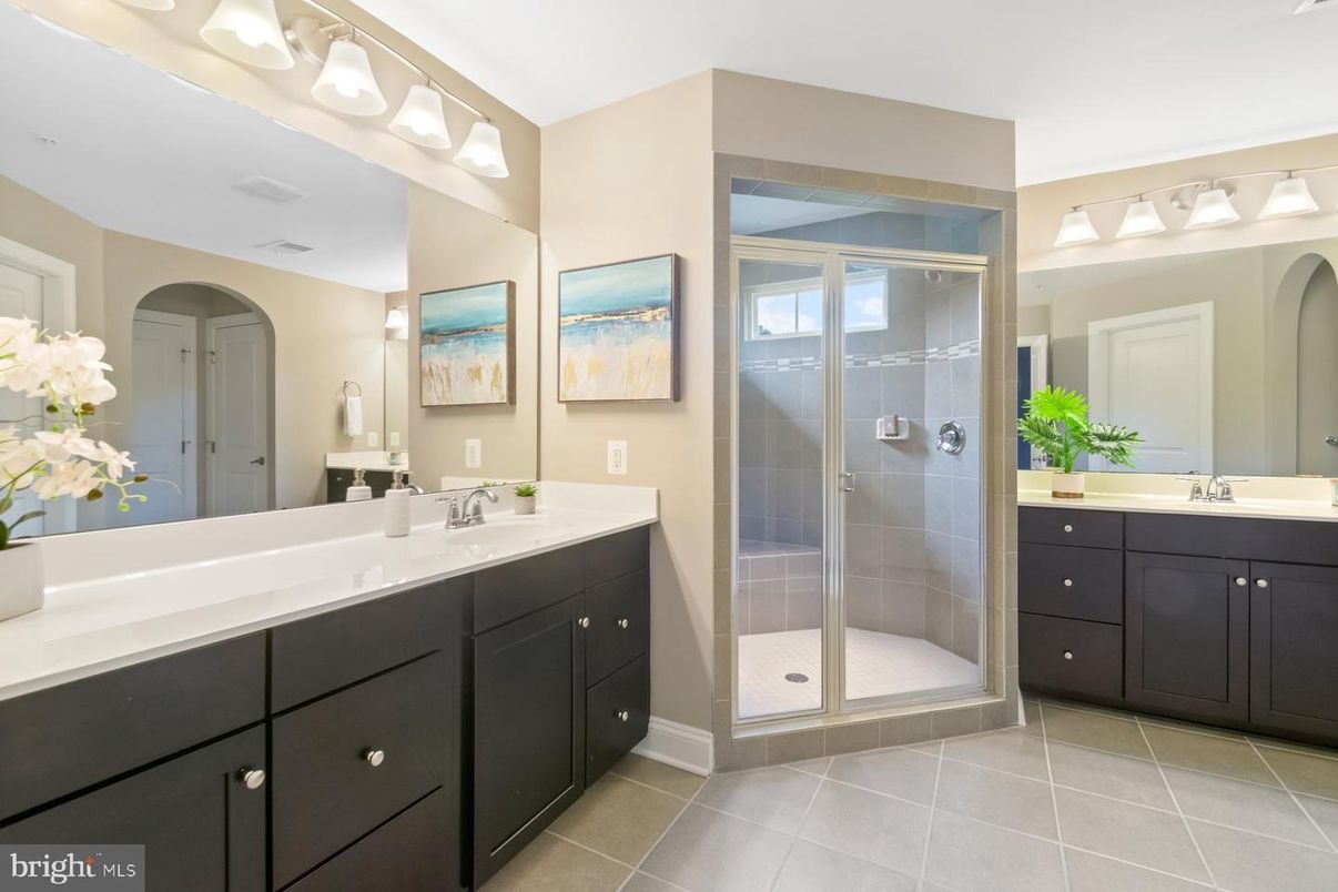 Bathroom, Dual Sink Vanities, Glass Shower, Interior