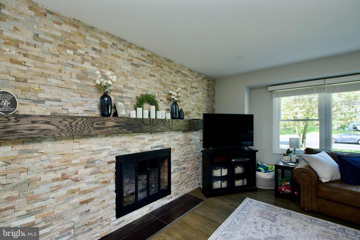 Fireplace, Interior, Stone Walls, Wood Texture Flooring