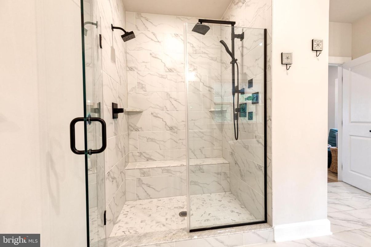 Bathroom, Glass Shower, Interior, Marble, Marble Walls