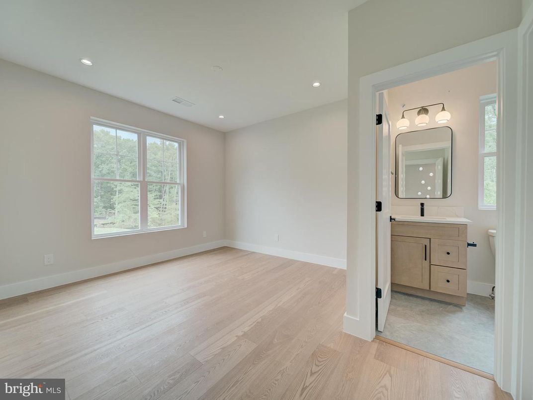 Bathroom, Empty room, Interior, Recessed Lighting, Wood Texture Flooring