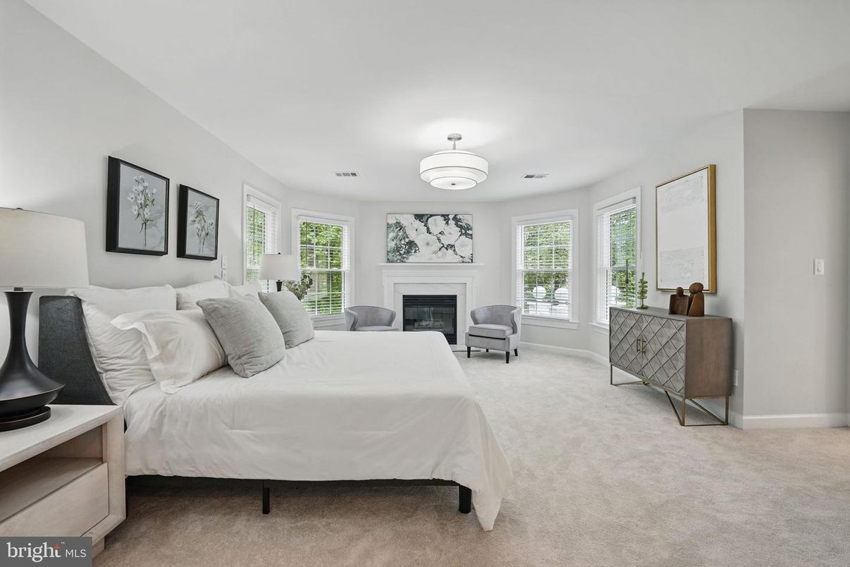 Bedroom, Fireplace, Interior