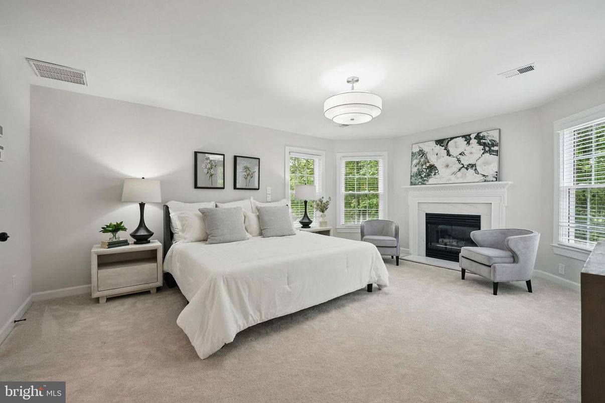 Bedroom, Fireplace, Interior