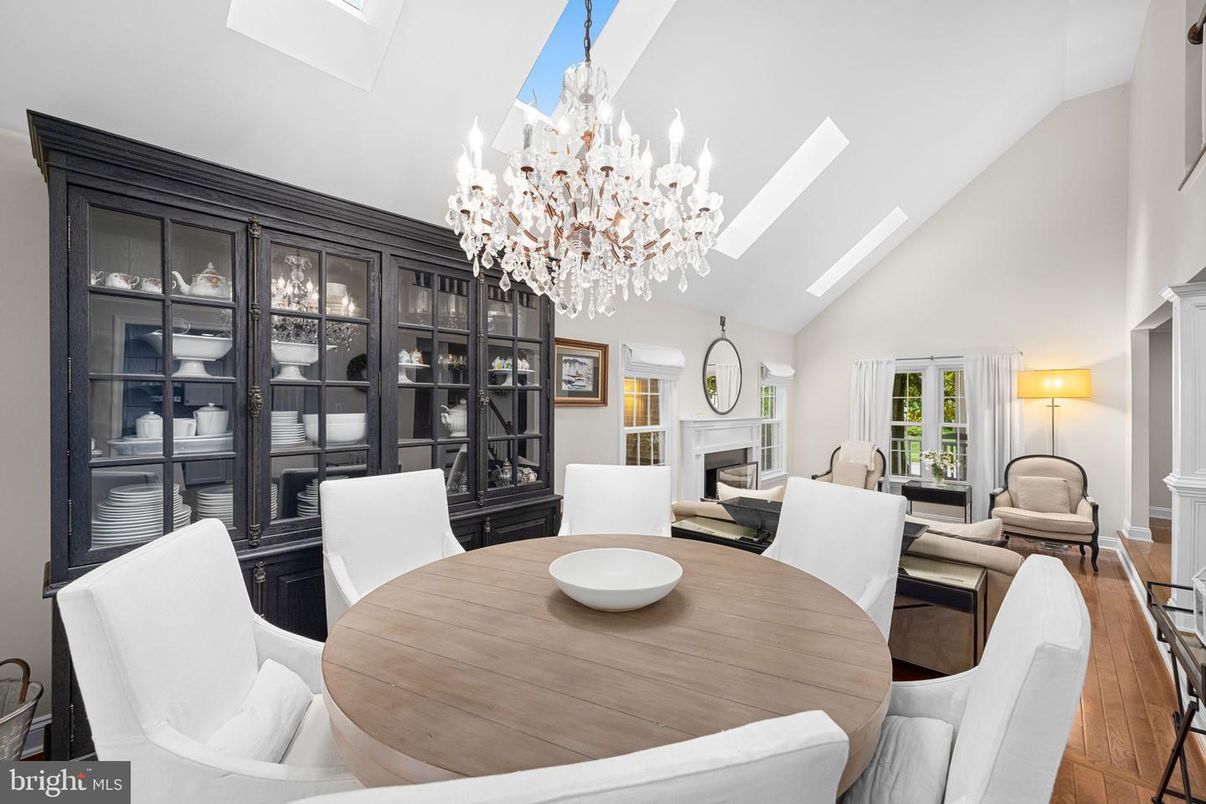 Chandelier, Dining room, Fireplace, Interior, Living room, Wood Texture Flooring