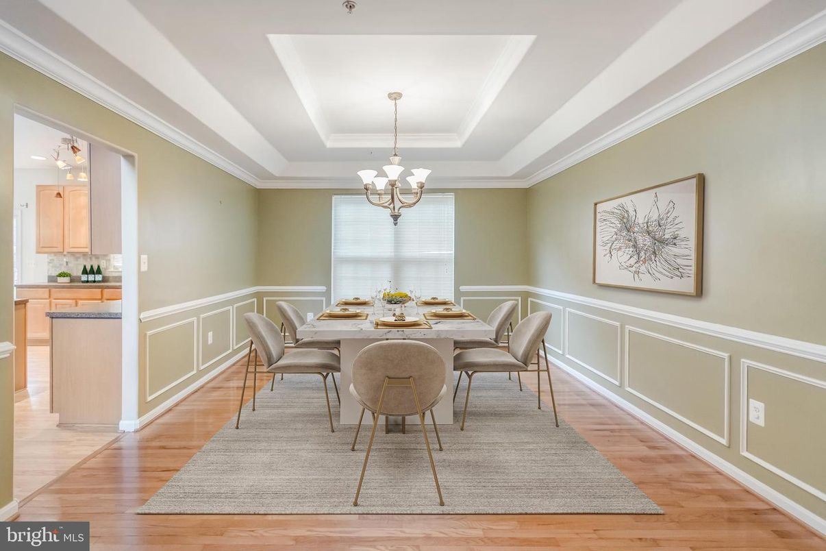 Chandelier, Dining room, Interior, Wood Texture Flooring