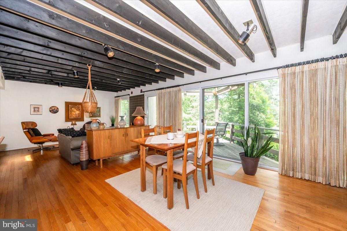 Dining room, Interior, Living room, Wooden Beams, Wood Texture Flooring