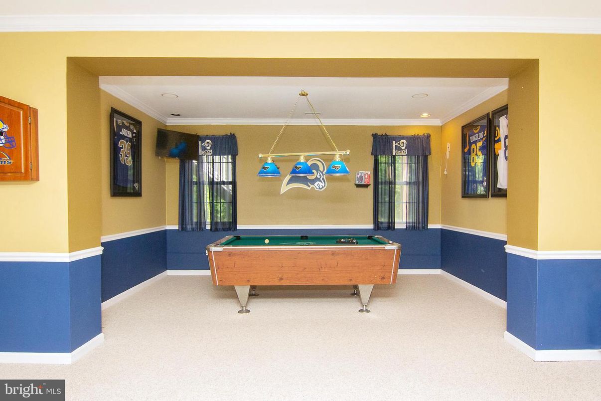 Billiard Table, Game Room, Interior, Pendant Lights, Recessed Lighting