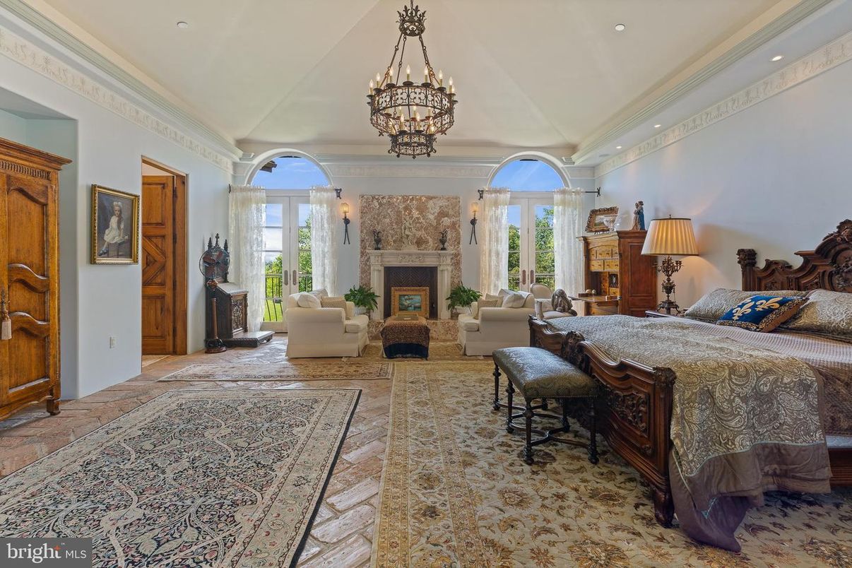 Bedroom, Chandelier, Fireplace, Interior, Living room, Recessed Lighting